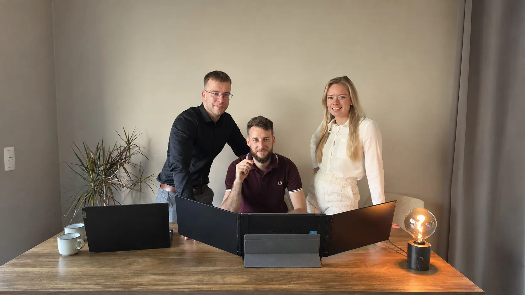 Stef, Maxim and Elke from Multomato Systems around their work table